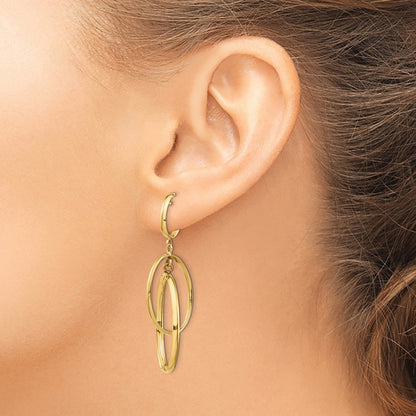 14K Yellow Gold Polished Post Dangle Earrings