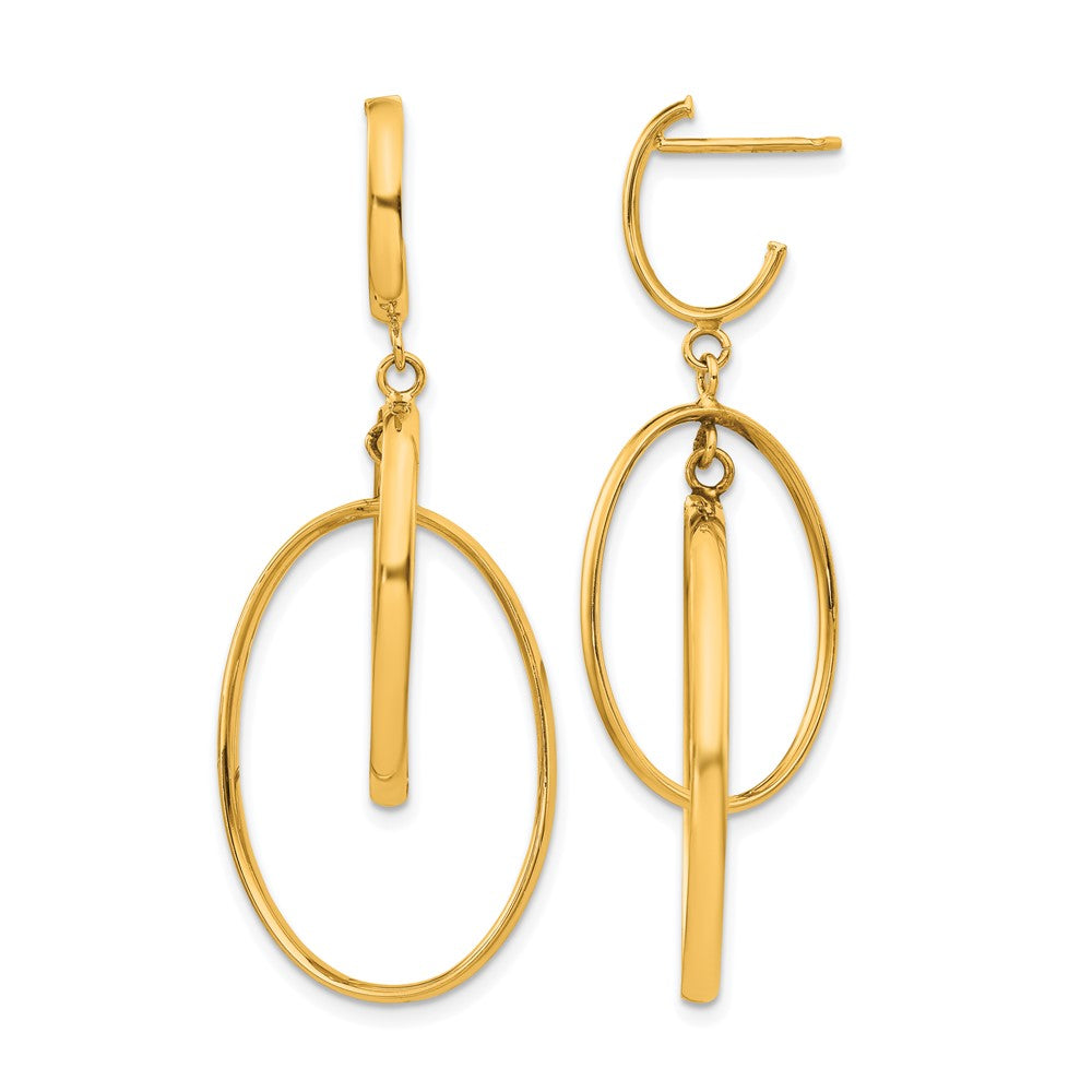 14K Yellow Gold Polished Post Dangle Earrings