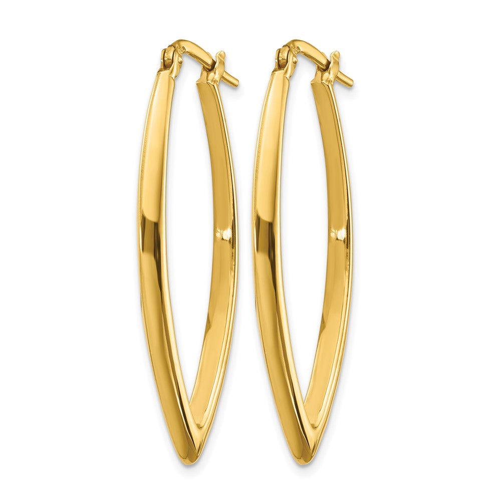 14K Yellow Gold Polished Fancy Hoop Earrings