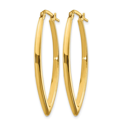 14K Yellow Gold Polished Fancy Hoop Earrings