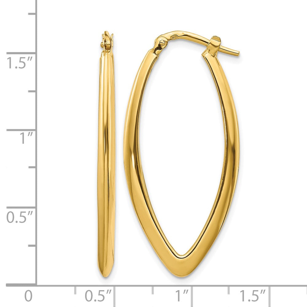 14K Yellow Gold Polished Fancy Hoop Earrings