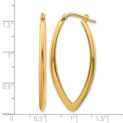 14K Yellow Gold Polished Fancy Hoop Earrings