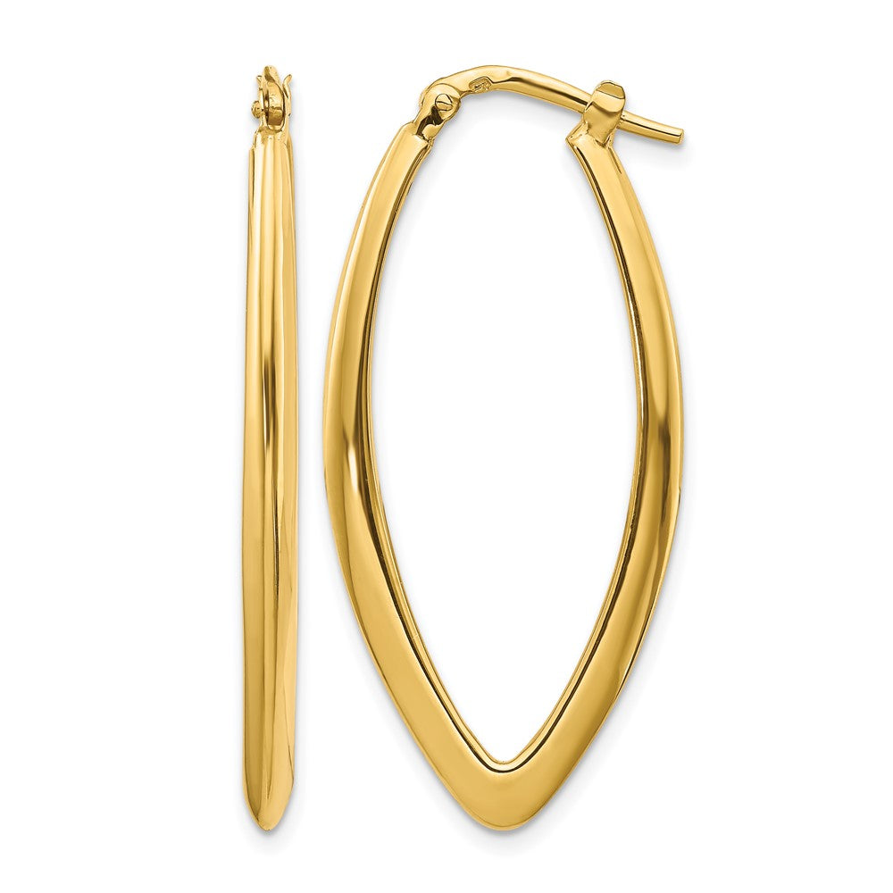 14K Yellow Gold Polished Fancy Hoop Earrings