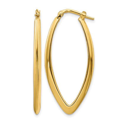 14K Yellow Gold Polished Fancy Hoop Earrings
