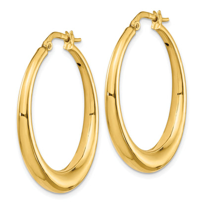 14K Yellow Gold Polished Fancy Hoop Earrings