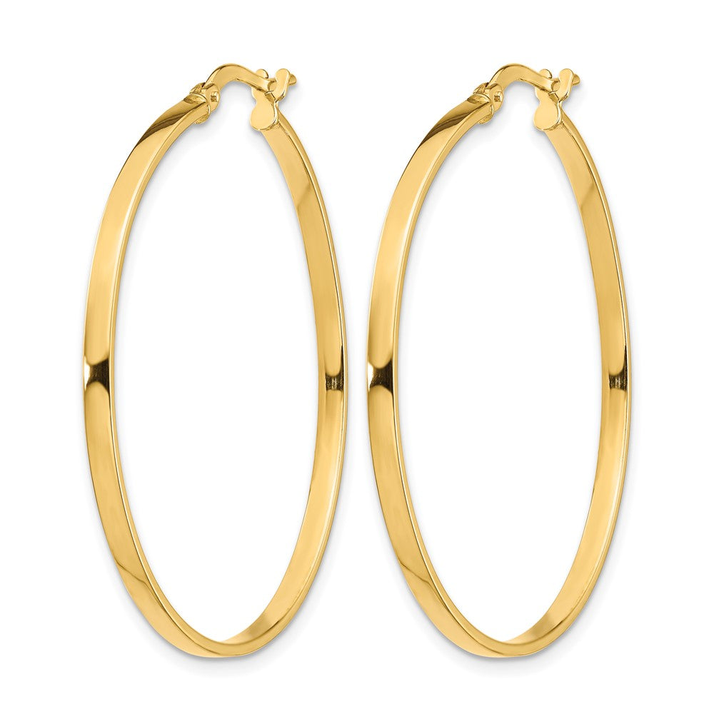 14K Yellow Gold 2mm Polished Hoop Earrings
