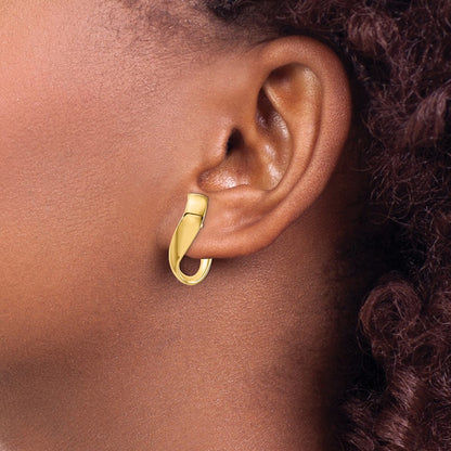 14K Yellow Gold 5mm High Polished Hoop Earrings