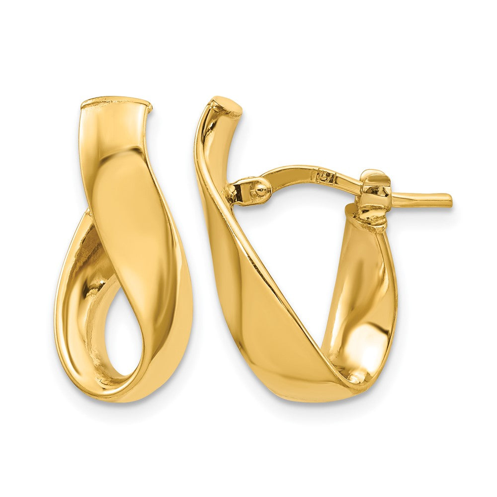 14K Yellow Gold 5mm High Polished Hoop Earrings