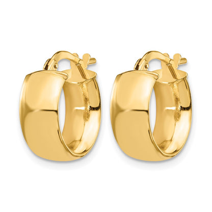 14K Yellow Gold 6mm High Polished Hoop Earrings
