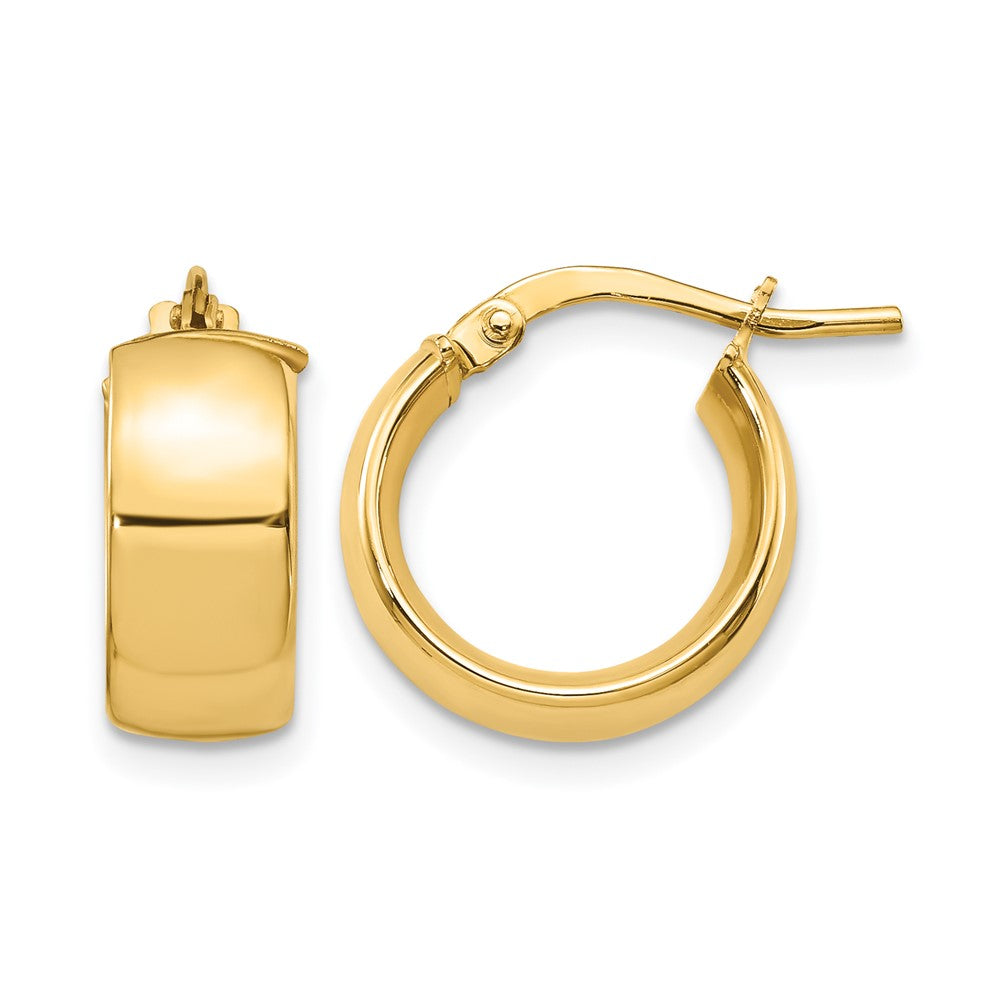 14K Yellow Gold 6mm High Polished Hoop Earrings