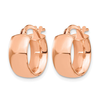 14K Rose Gold 6mm High Polished Hoop Earrings