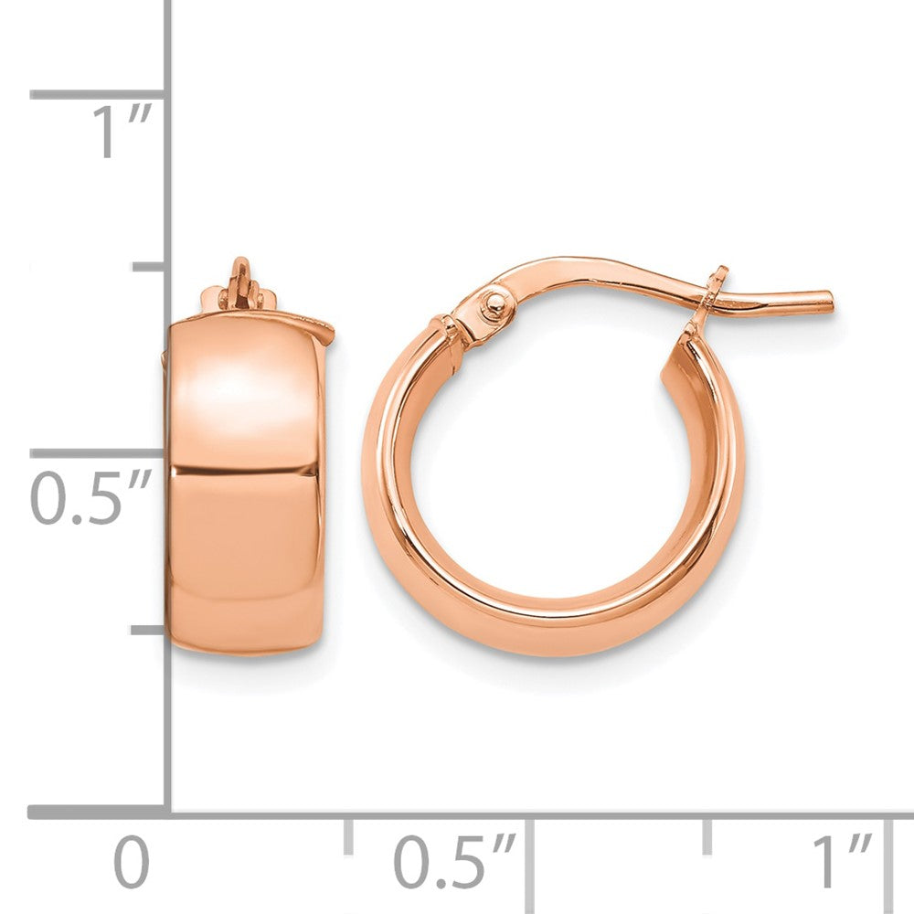 14K Rose Gold 6mm High Polished Hoop Earrings