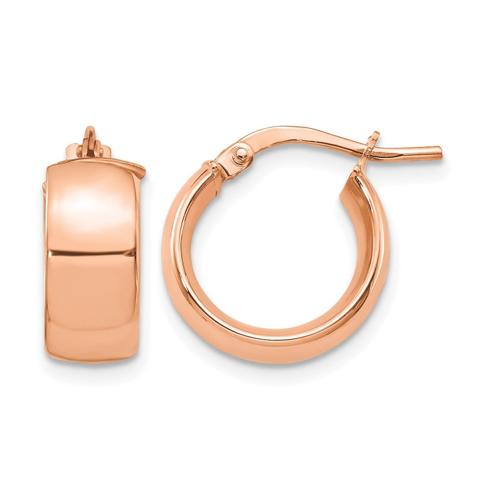 14K Rose Gold 6mm High Polished Hoop Earrings