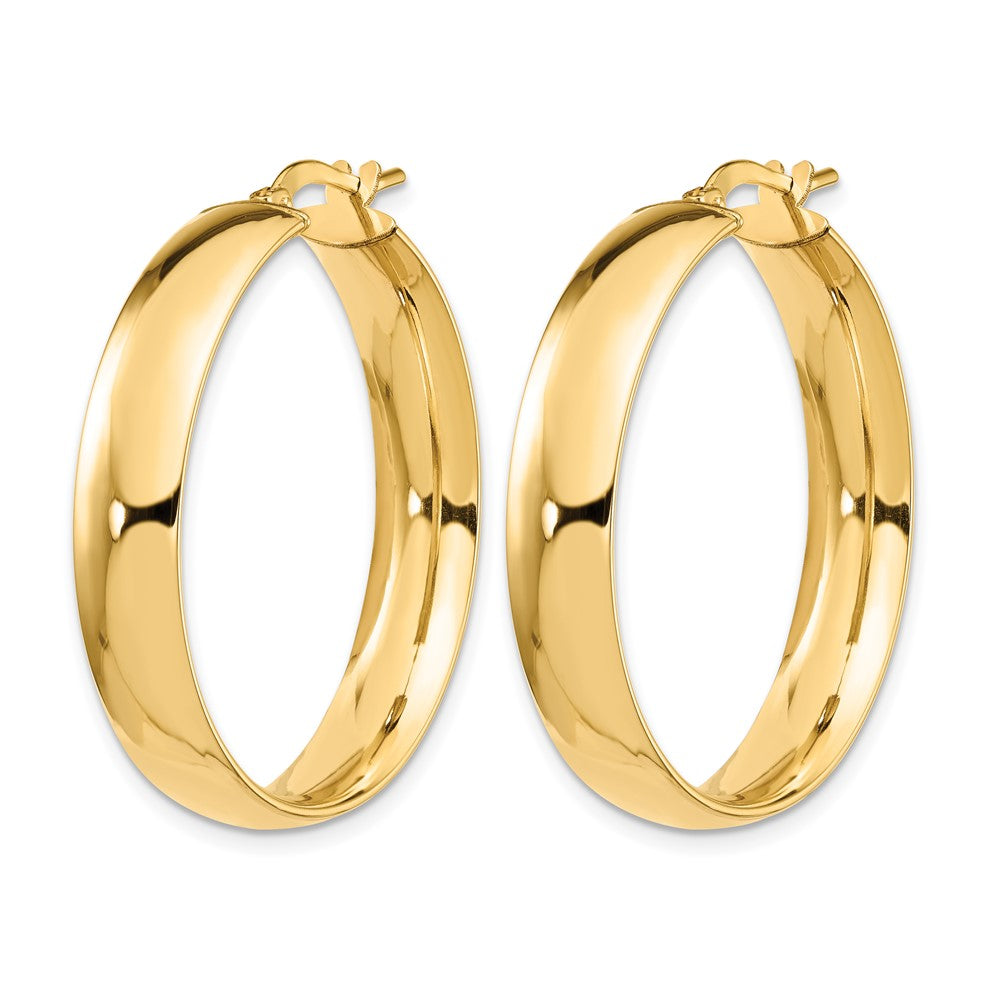 14K Yellow Gold 6mm High Polished Hoop Earrings