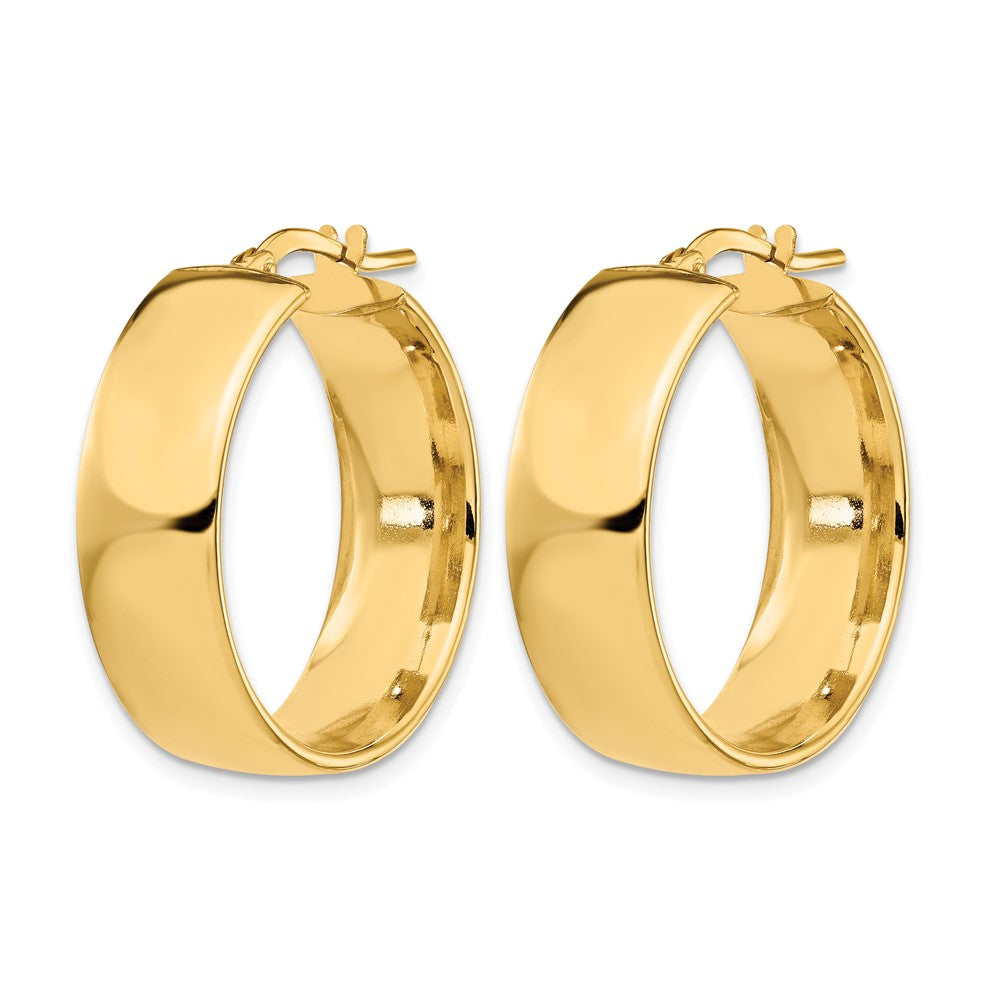 14K Yellow Gold 8mm High Polished Hoop Earrings