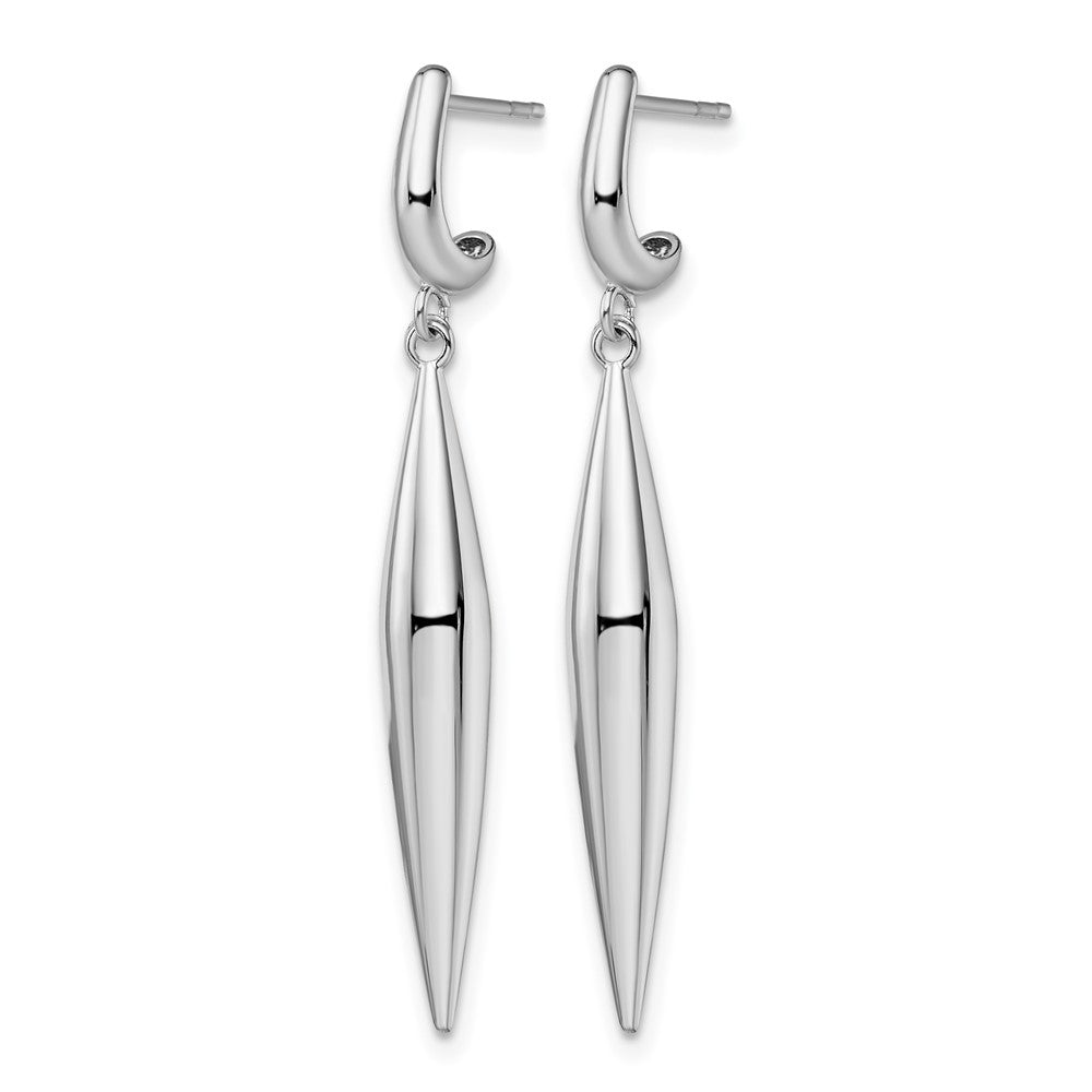14K White Gold Polished Dangle Earrings