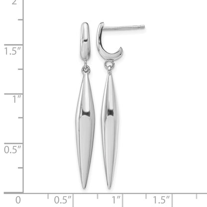 14K White Gold Polished Dangle Earrings