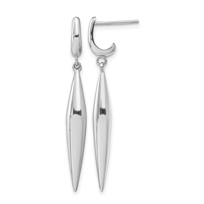 14K White Gold Polished Dangle Earrings