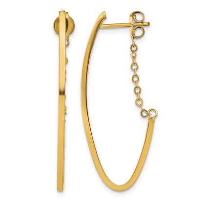 14K Yellow Gold Polished Hoop Earrings