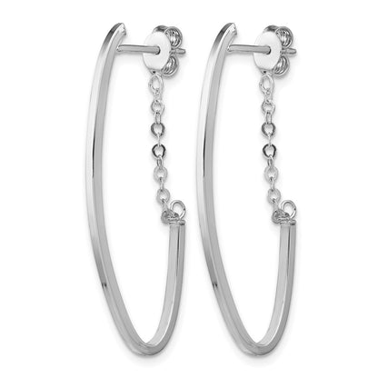 14K Yellow & Rhodium With Plating Polished Hoop Earrings