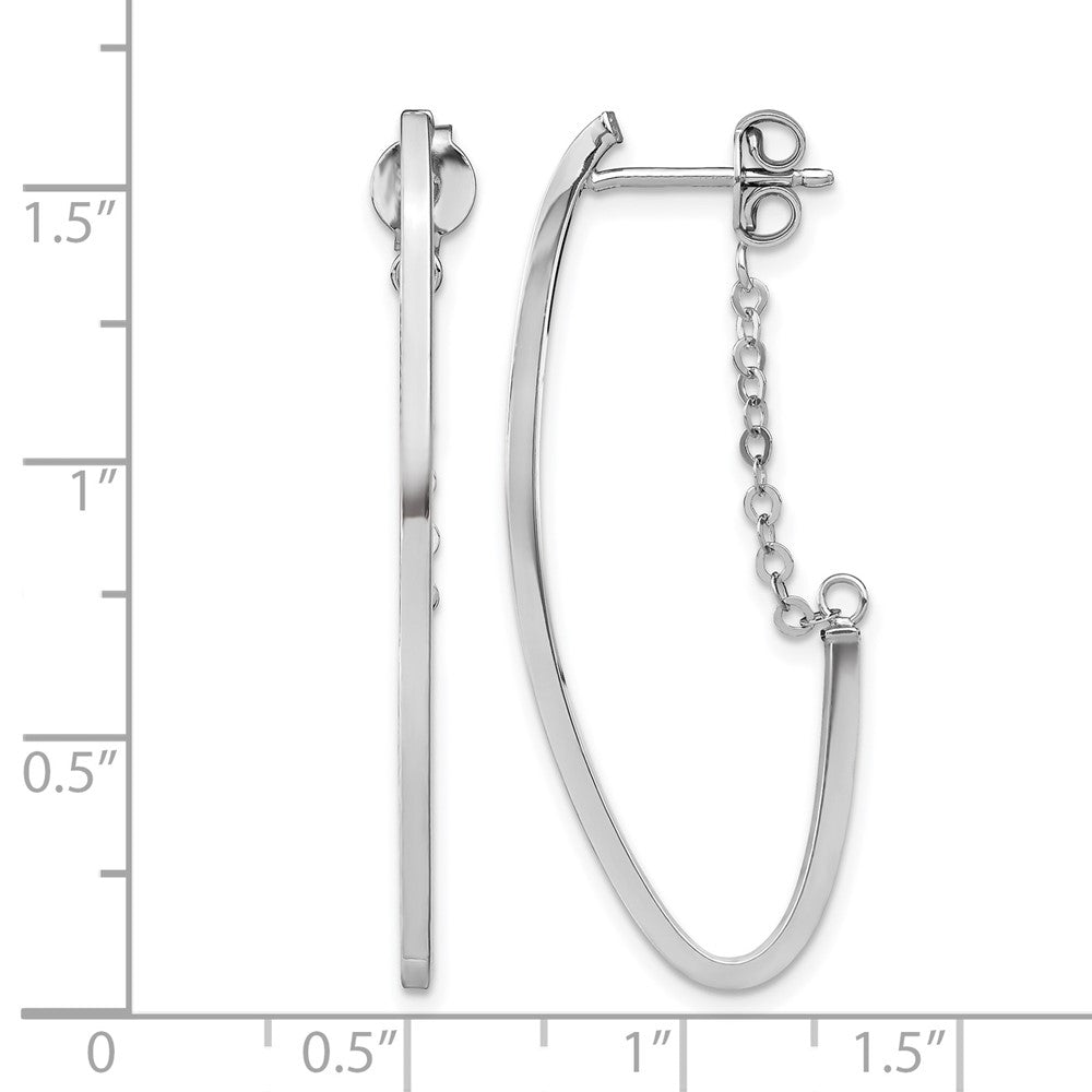 14K Yellow & Rhodium With Plating Polished Hoop Earrings