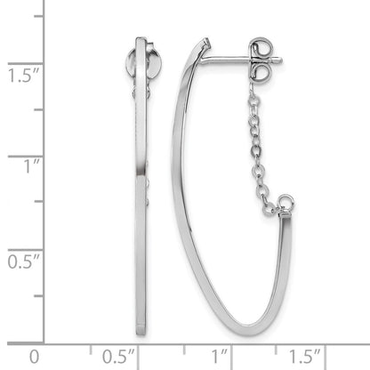 14K Yellow & Rhodium With Plating Polished Hoop Earrings