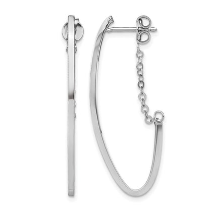 14K Yellow & Rhodium With Plating Polished Hoop Earrings