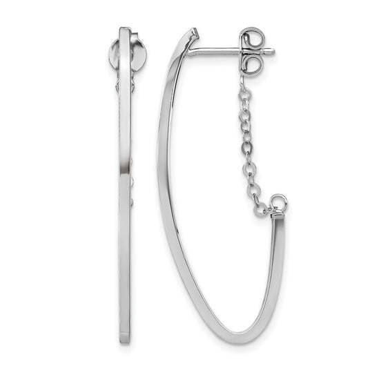 14K Yellow & Rhodium With Plating Polished Hoop Earrings