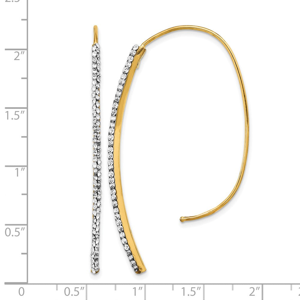 14K Yellow Gold Polished Crystal Threader Earrings