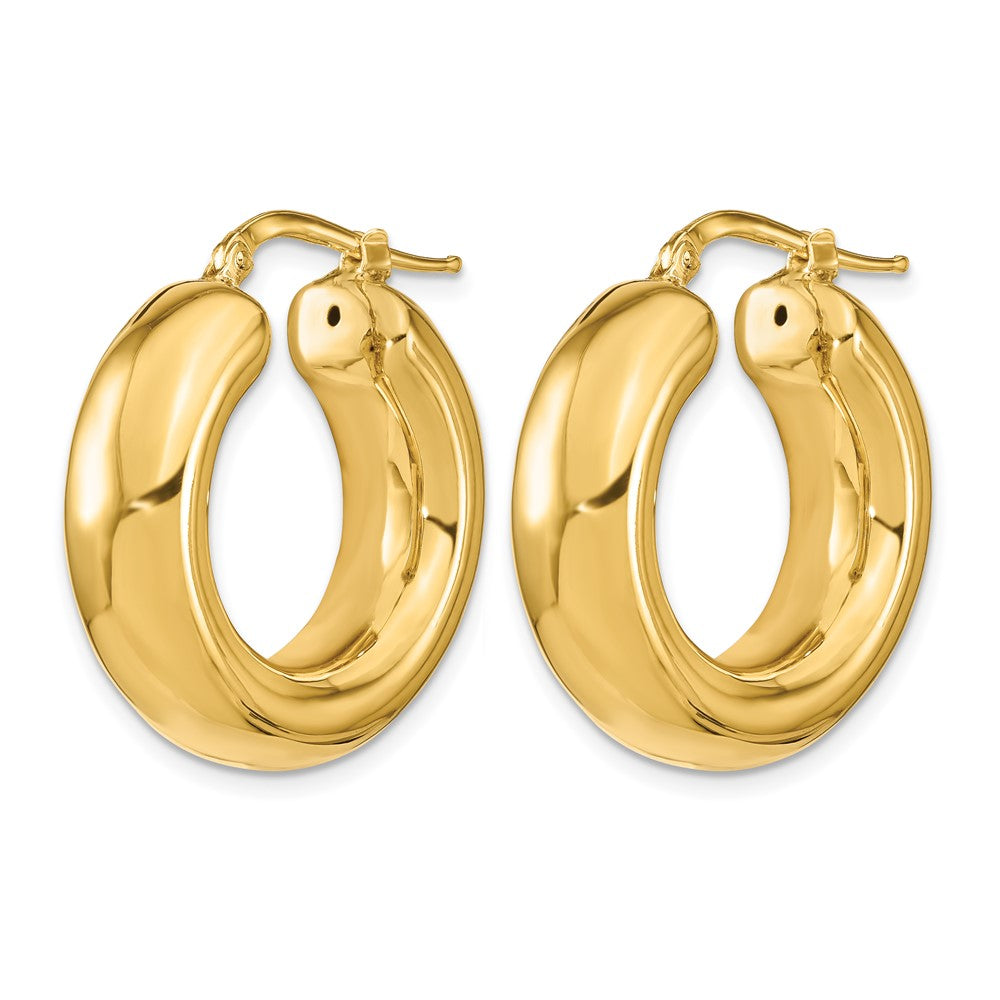 14K Yellow Gold Polished Hoop Earrings