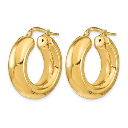 14K Yellow Gold Polished Hoop Earrings