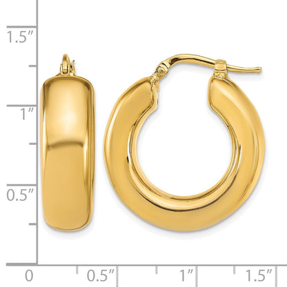 14K Yellow Gold Polished Hoop Earrings
