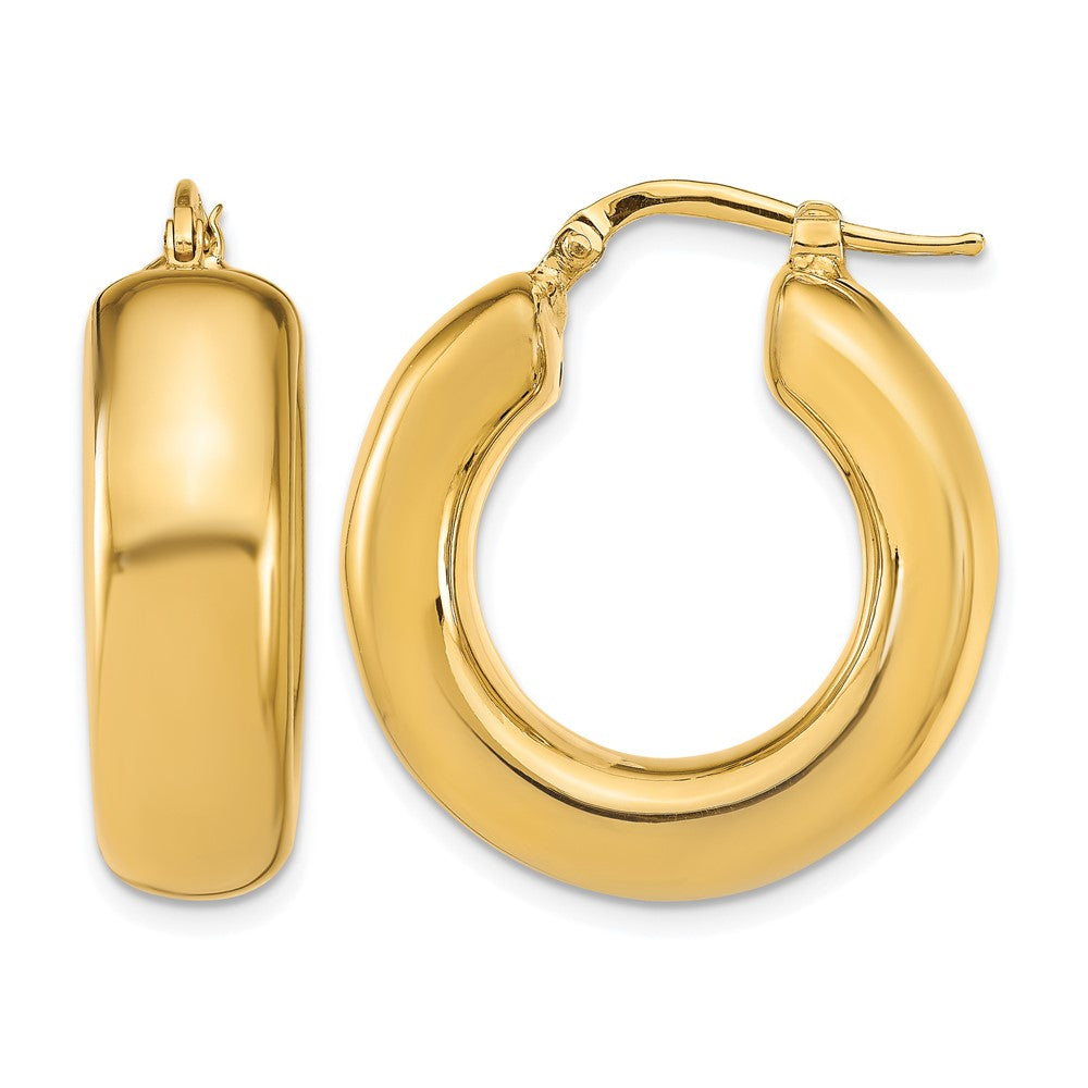 14K Yellow Gold Polished Hoop Earrings
