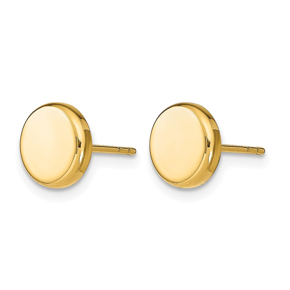 14K Yellow Gold Polished Button Post Earrings