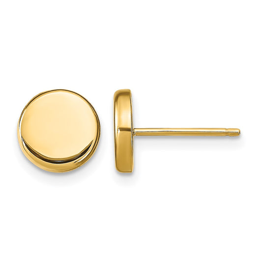 14K Yellow Gold Polished Button Post Earrings