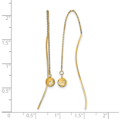 14K Yellow Gold Polished D/C Threader Earrings