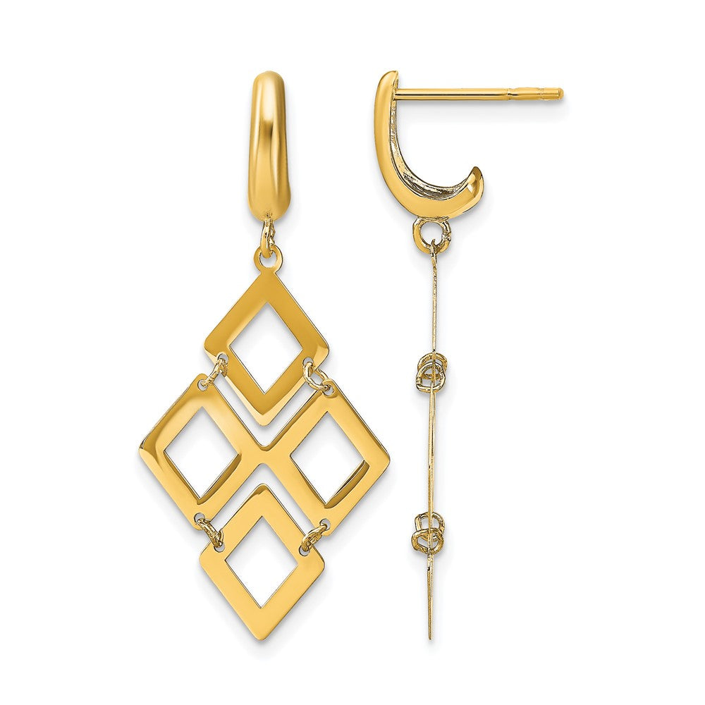 14K Yellow Gold Polished Post Dangle Earrings