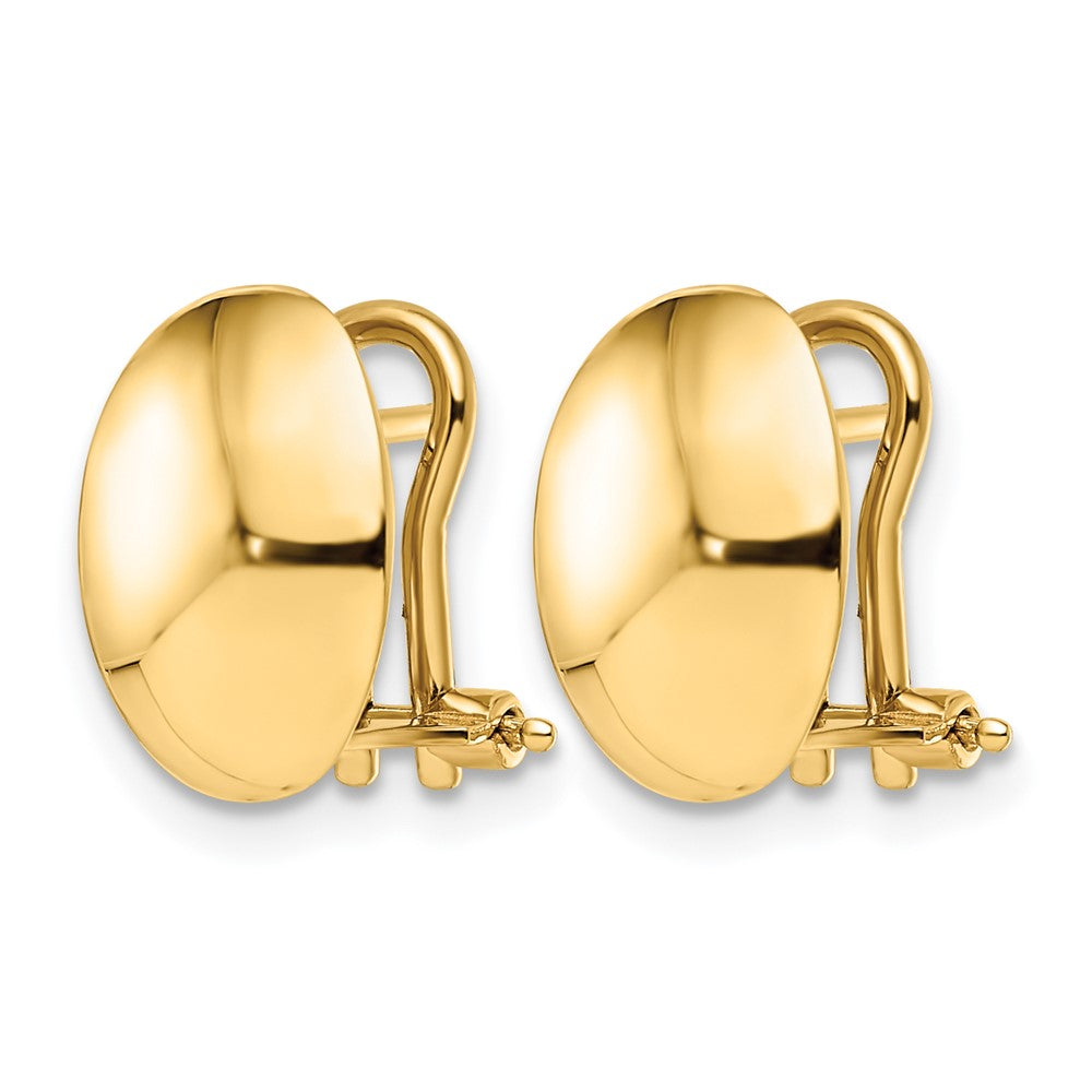 14K Yellow Gold Polished Omega Back Earrings