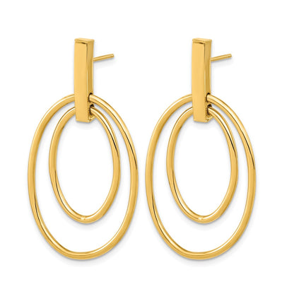 14K Yellow Gold Polished Post Dangle Earrings