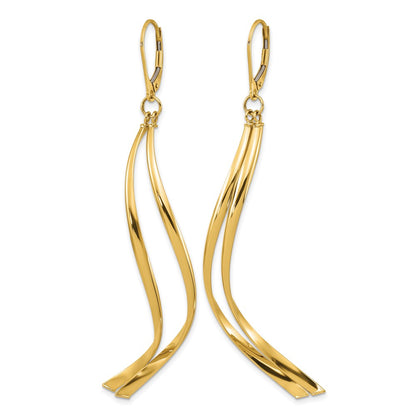 14K Yellow Gold Polished Leverback Earrings