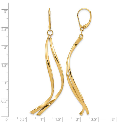14K Yellow Gold Polished Leverback Earrings