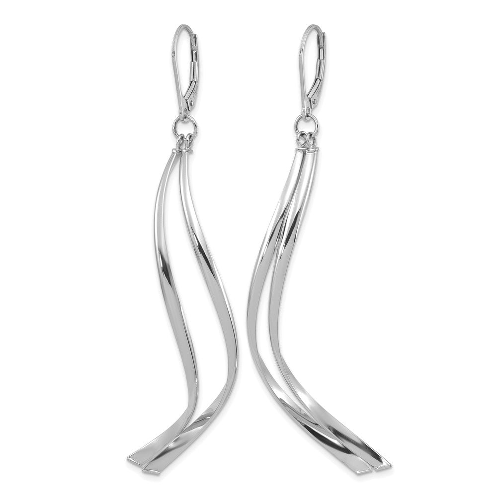 14K Yellow & Rhodium W/ White Plating Polished Leverback Earrings