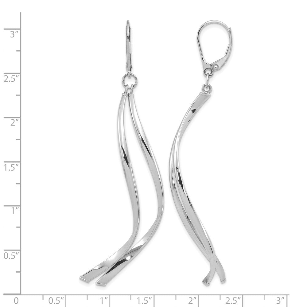 14K Yellow & Rhodium W/ White Plating Polished Leverback Earrings