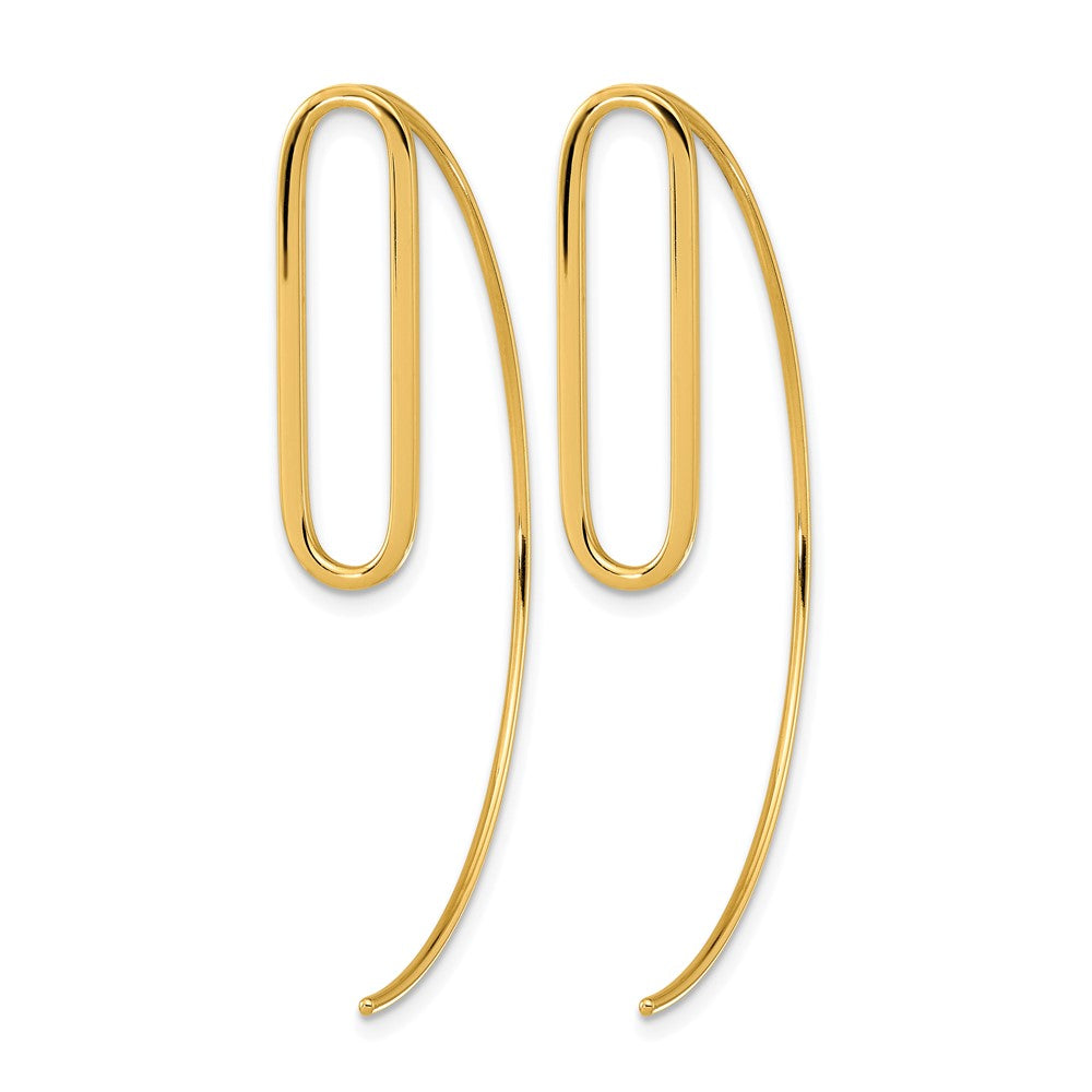 14K Yellow Gold Polished Threader Earrings