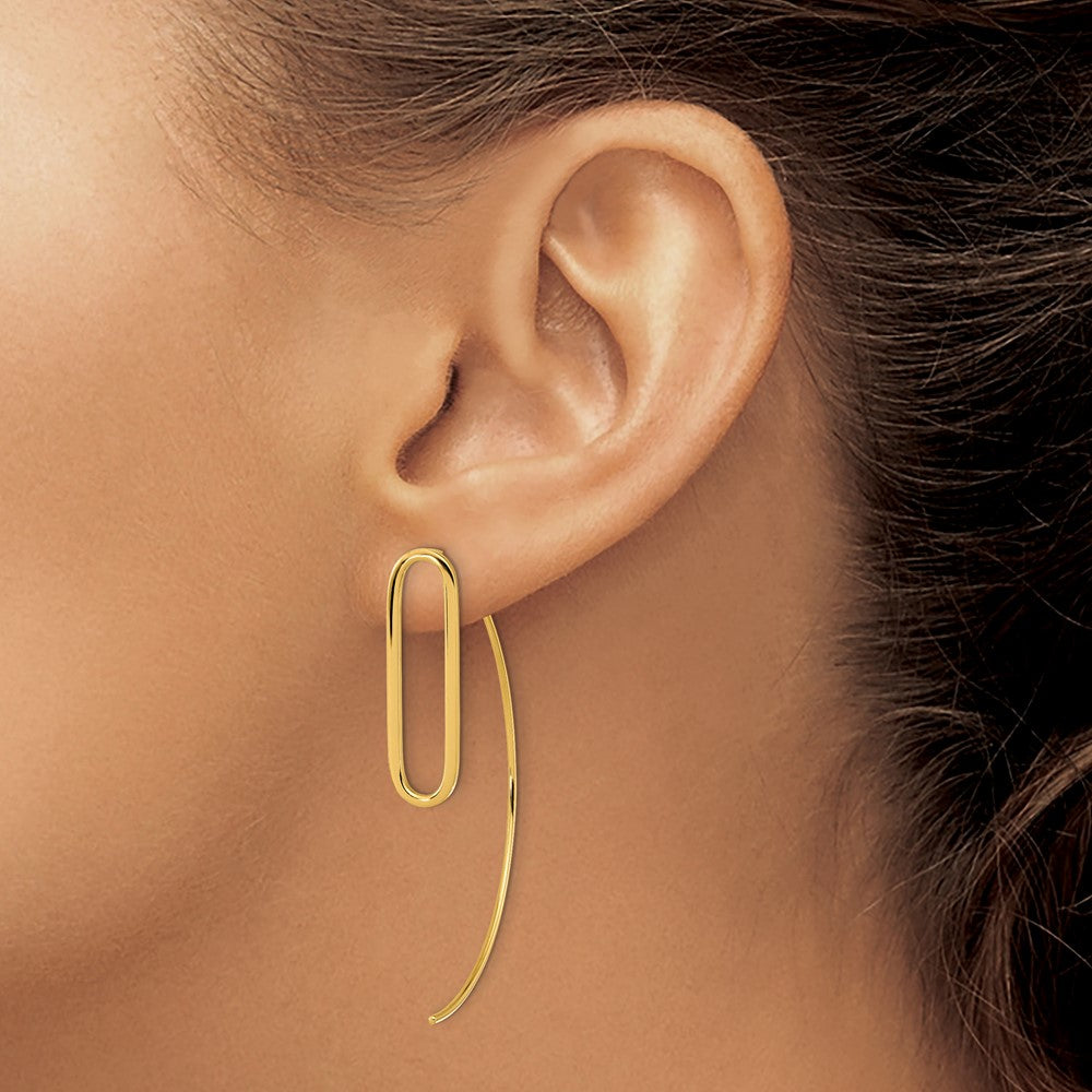 14K Yellow Gold Polished Threader Earrings