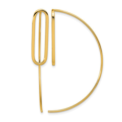 14K Yellow Gold Polished Threader Earrings