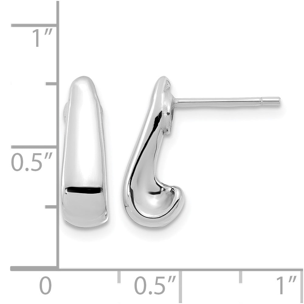 14K White Gold Polished Post Earrings