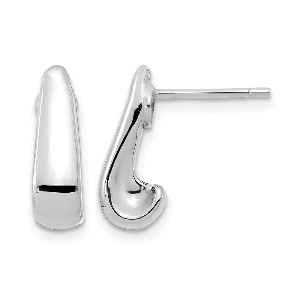 14K White Gold Polished Post Earrings