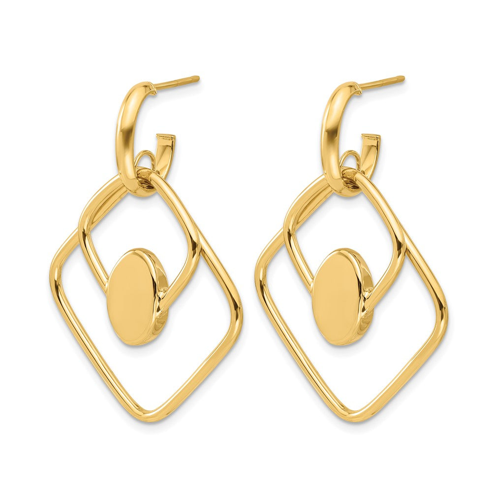 14K Yellow Gold Polished Dangle Post Earrings