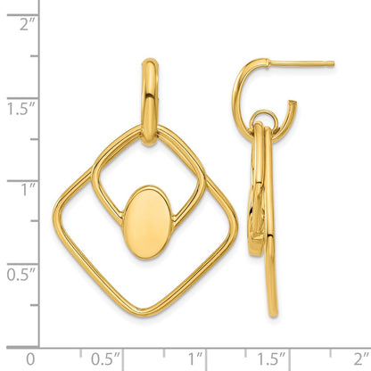 14K Yellow Gold Polished Dangle Post Earrings